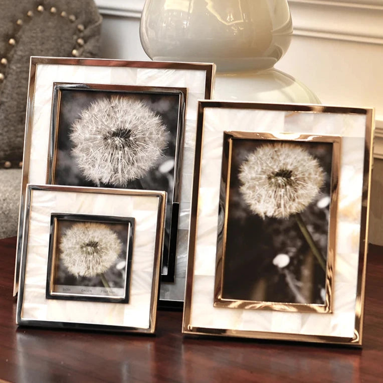 Modern metal photo frames shelf decor display