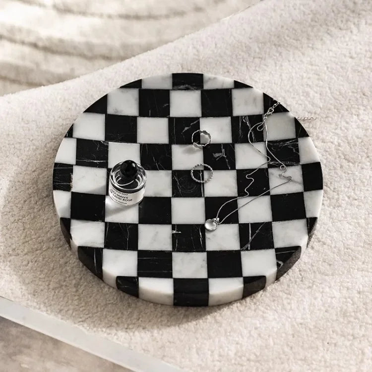 Black & White Chessboard Tray