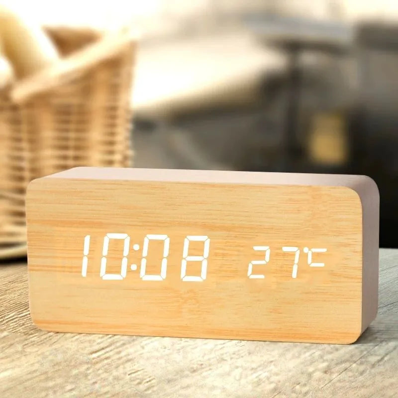 Natural Wooden Digital Clock