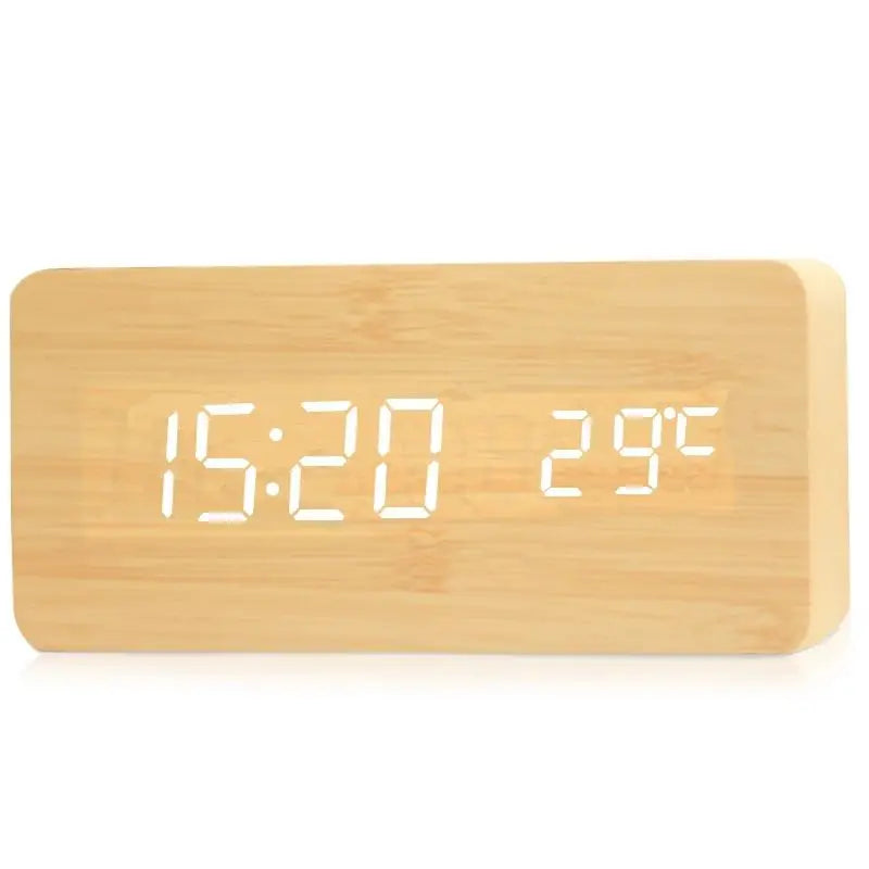 Natural Wooden Digital Clock