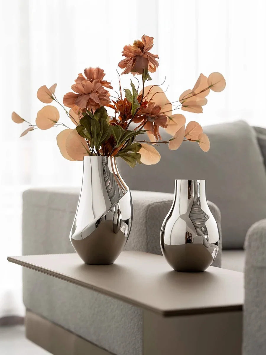 Dazzling Metal Flower Vases