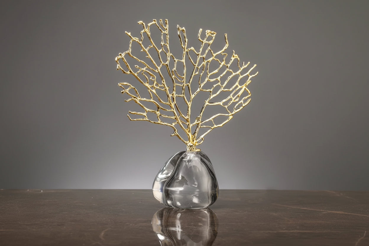 Modern coastal accent piece on coffee table