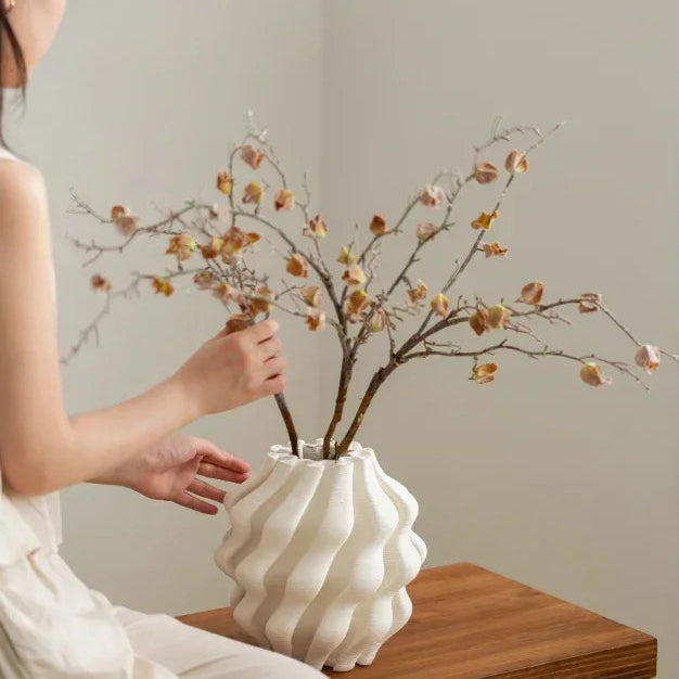Large Twisted Ceramic Vase