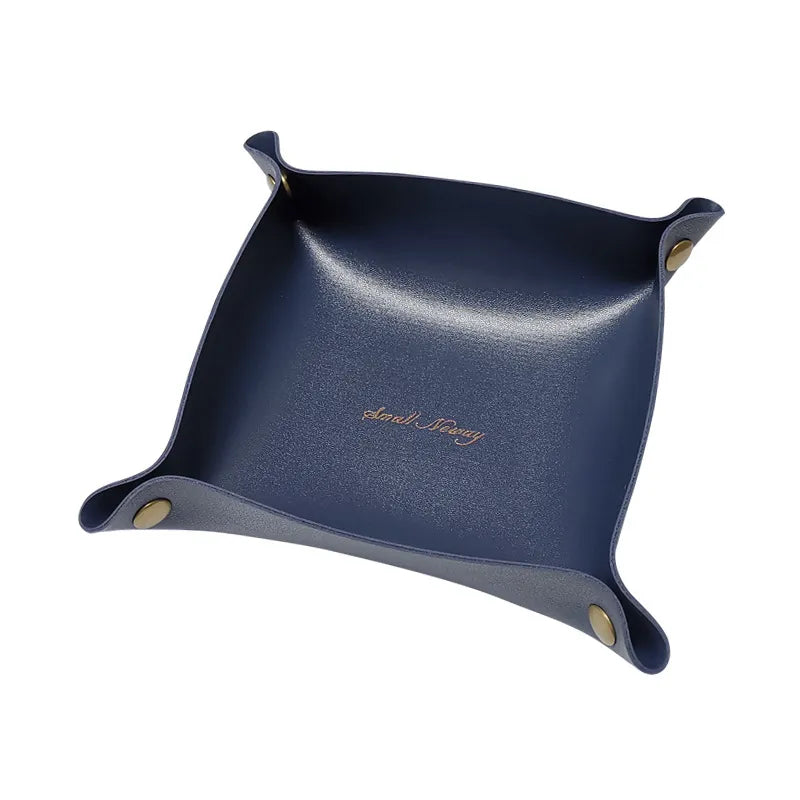 Dark Blue Elegant Leather Tray
