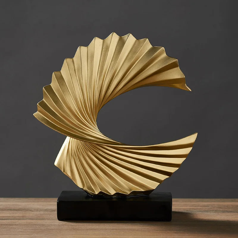 Modern Golden Abstract Statue