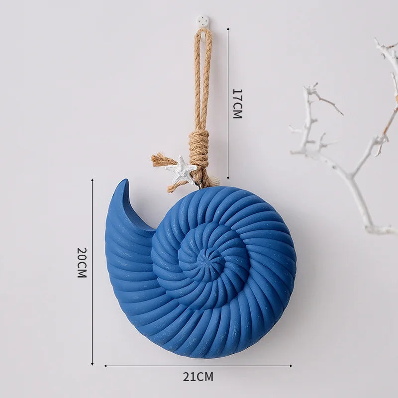 Dark Blue Mediterranean Decorative Conch