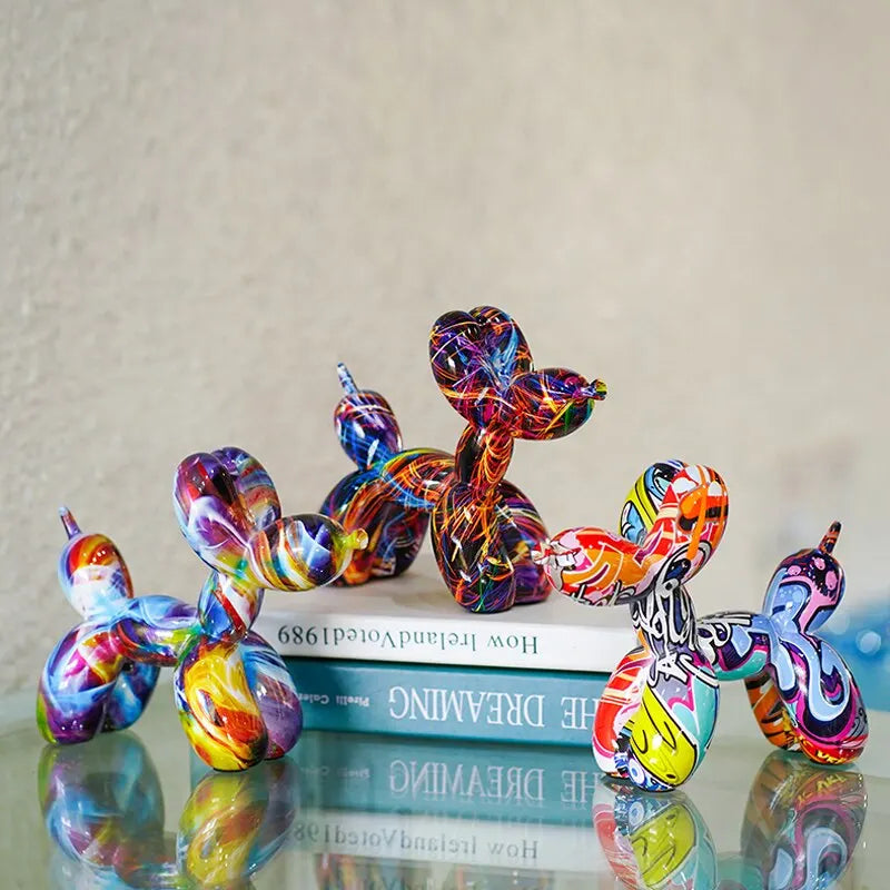 Graffiti Balloon Dog Figurines