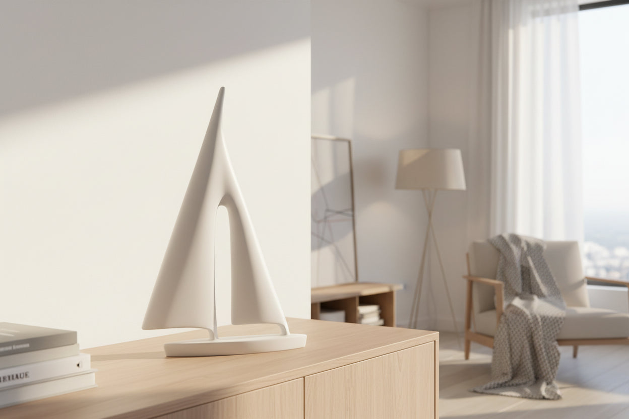 White boat decor shelf or table accent