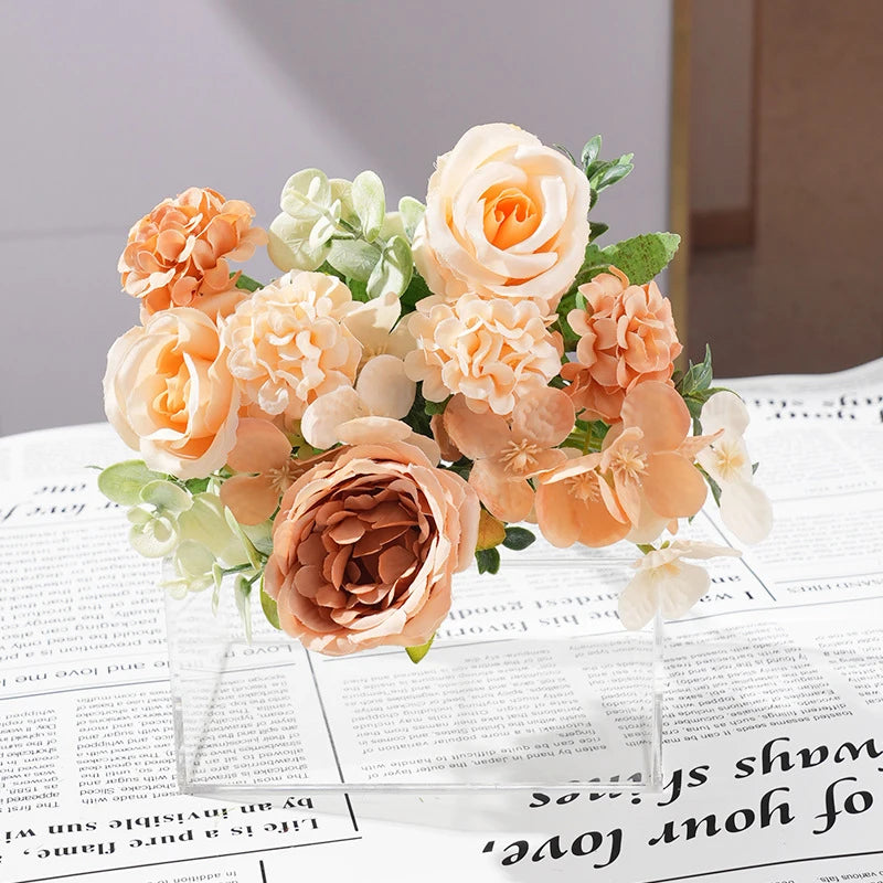 Peach Mixed Artificial Bouquet