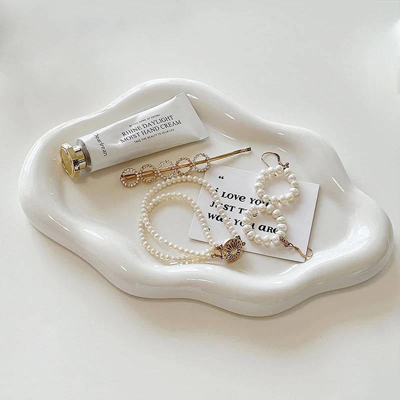Beautifully simple ceramic jewelry tray minimalist accessory organizer
