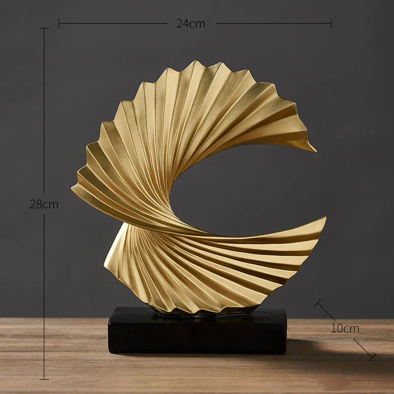 Modern Golden Abstract Statue