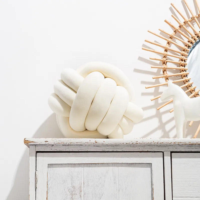 Cream Round Knot Pillow