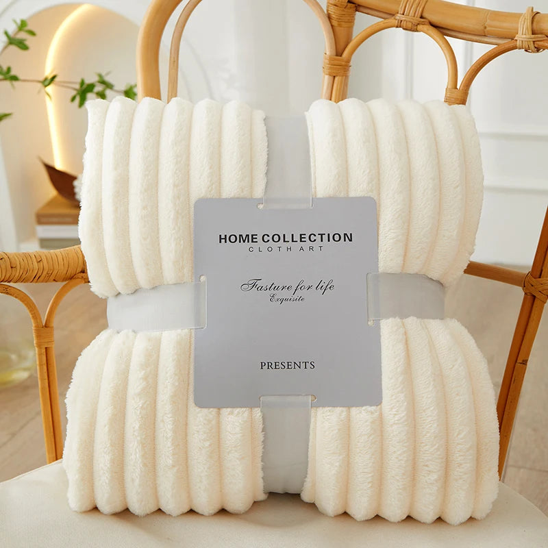 Beige Soft Fleece Throw
