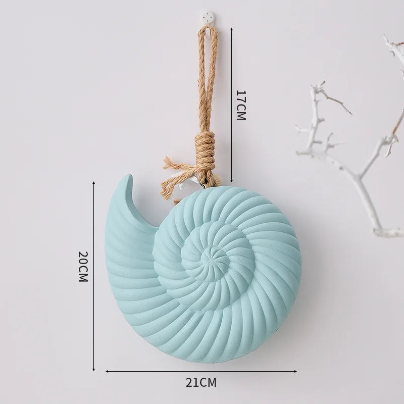 Light Blue Mediterranean Decorative Conch