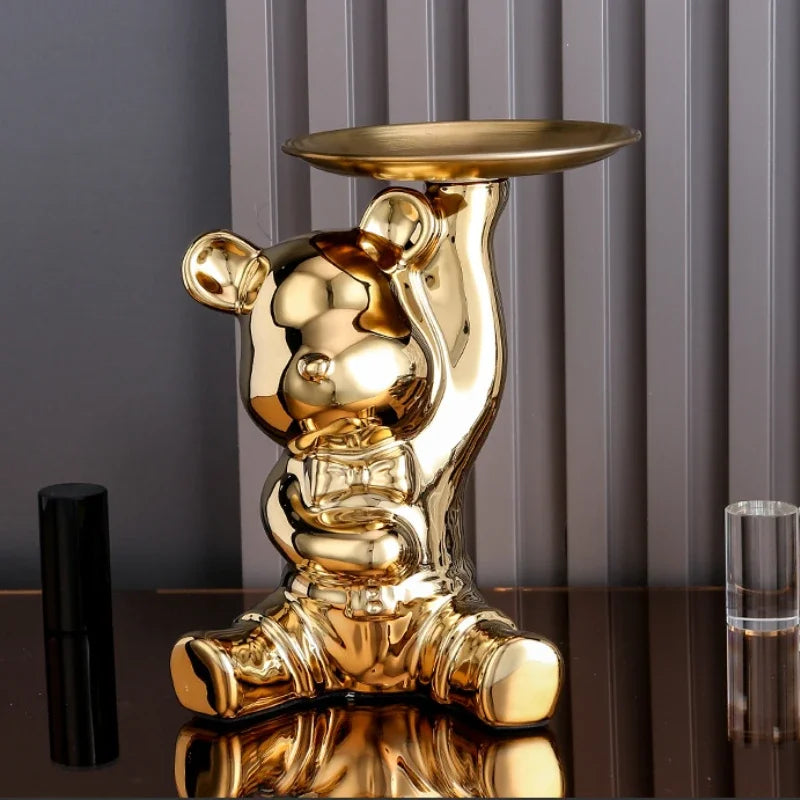 Golden Teddy Figurine