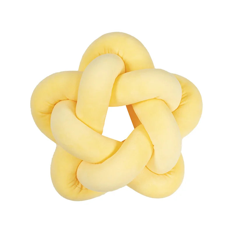 Yellow Star Knot Pillow