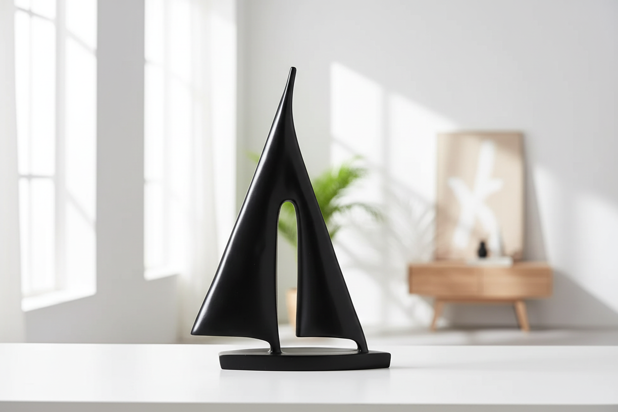 Black sailboat decor nautical accent