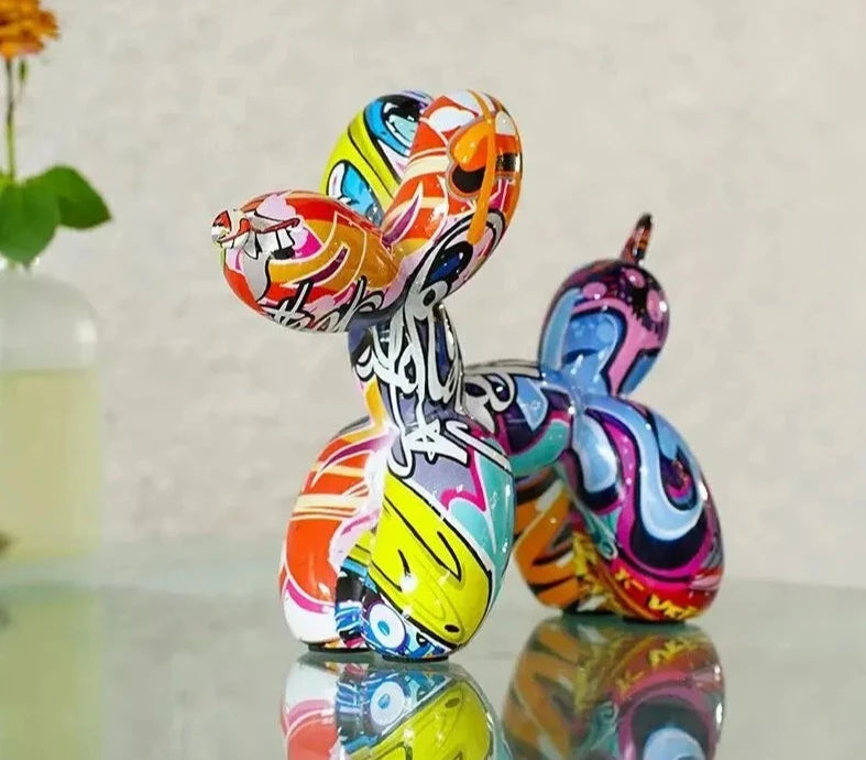 Graffiti Balloon Dog Figurine