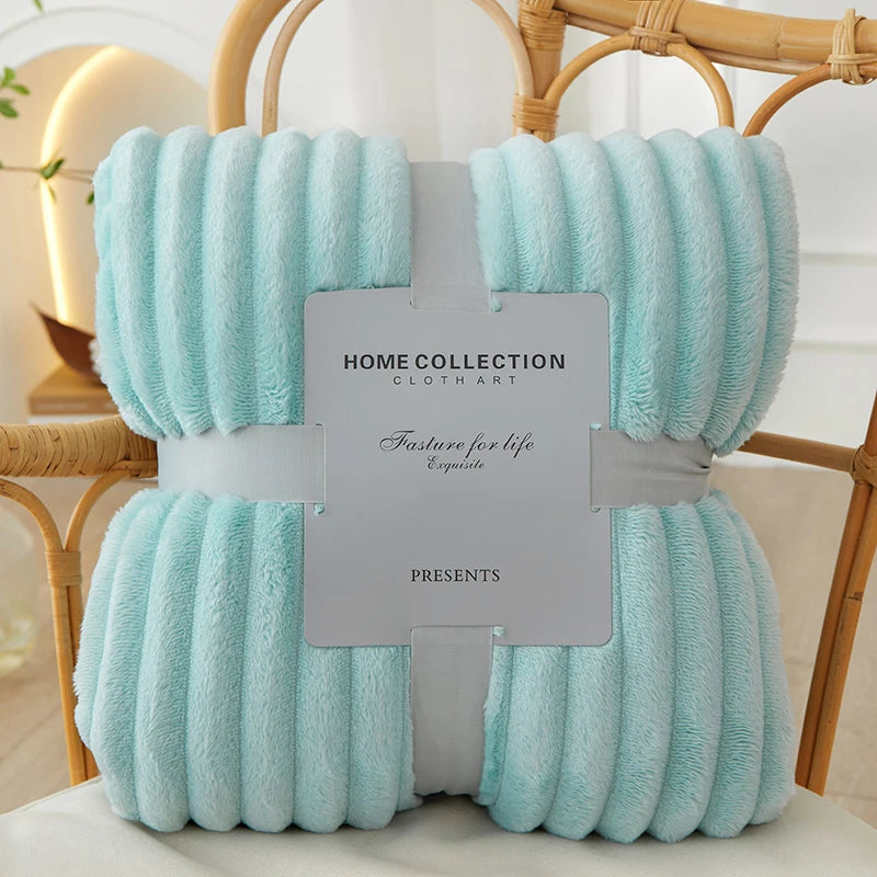 Light Blue Soft Fleece Throw