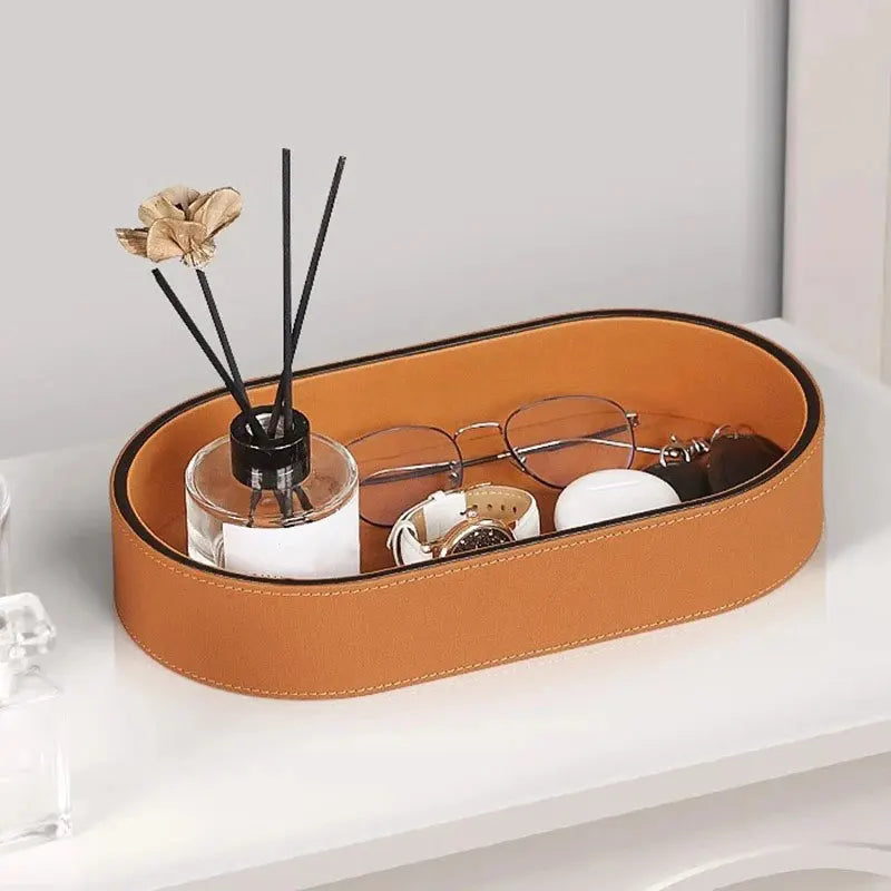Brown Leather Storage Box