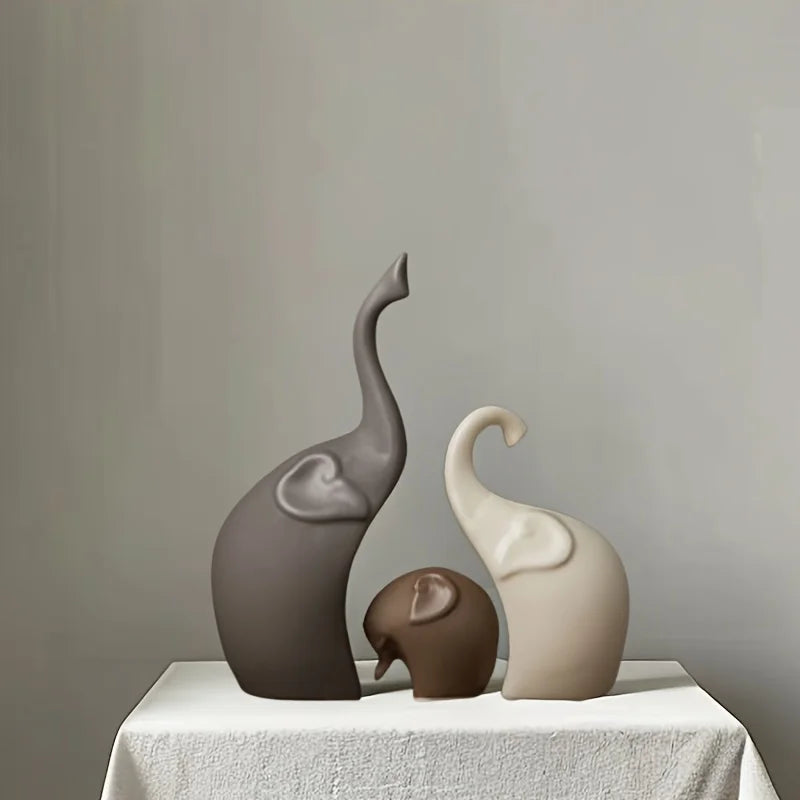 Elephant Family Figurine Set