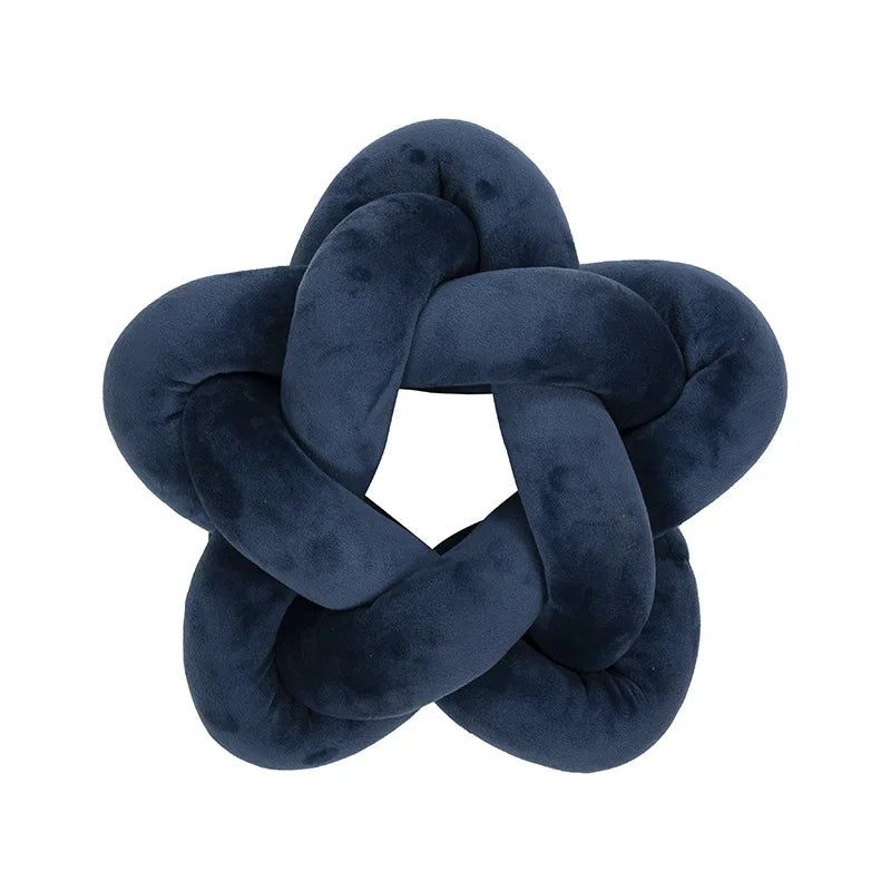 Navy Blue Star Knot Pillow