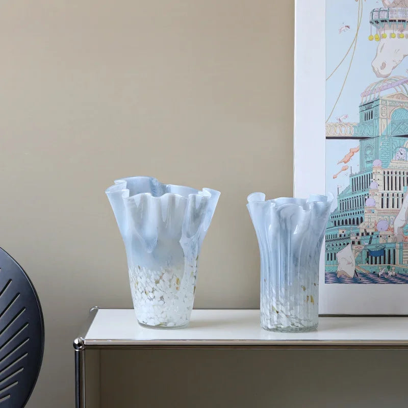 Light Blue Glass Vase
