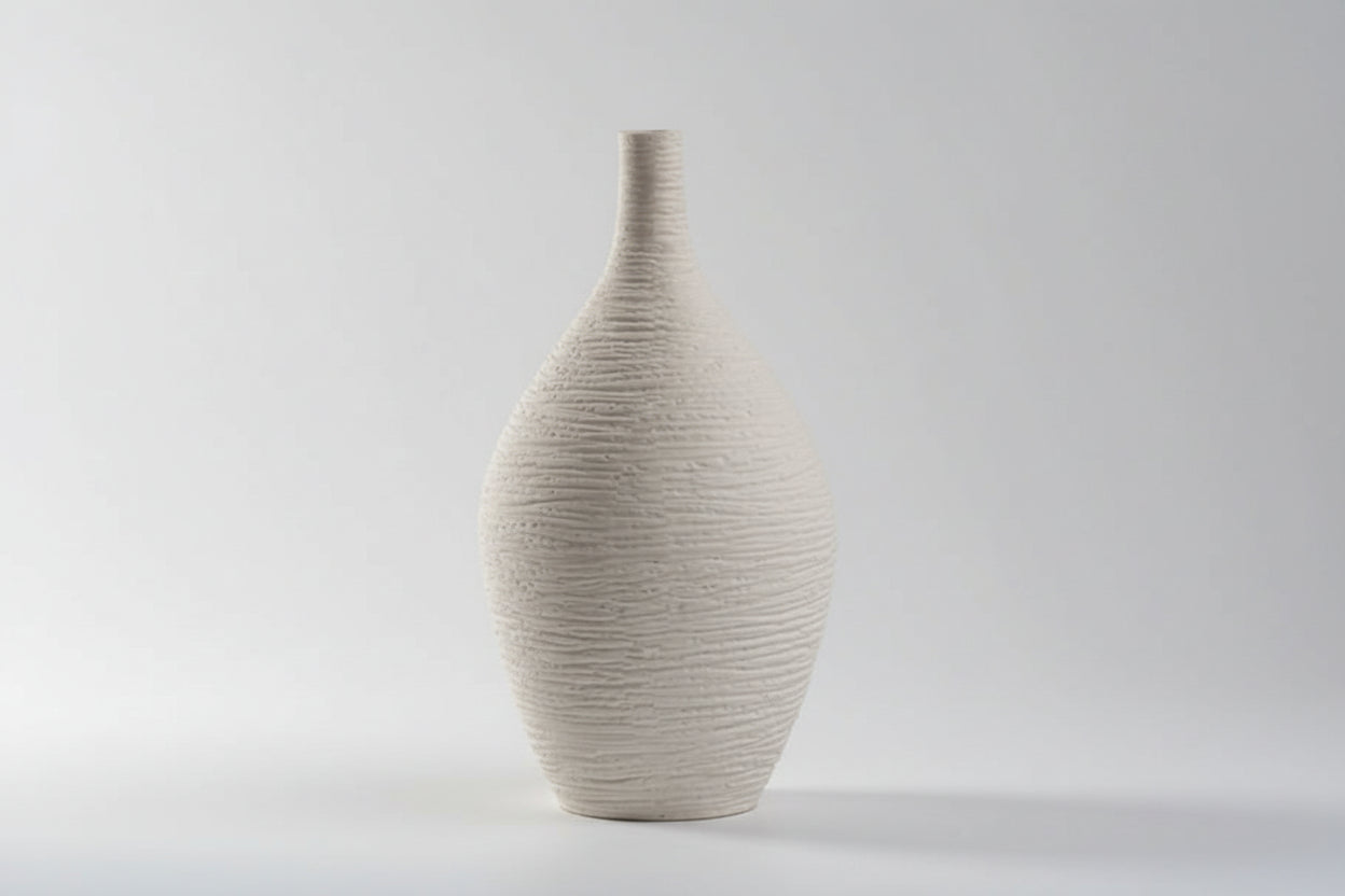 Minimalist ceramic vase for flowers decorative accent