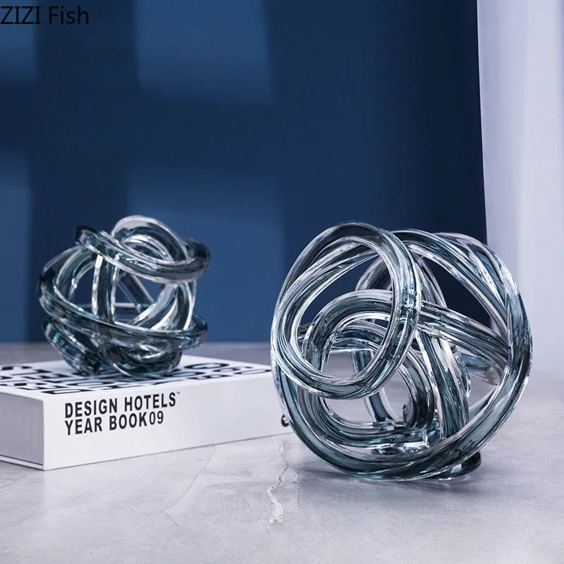 Twisted Grey Glass Decorations