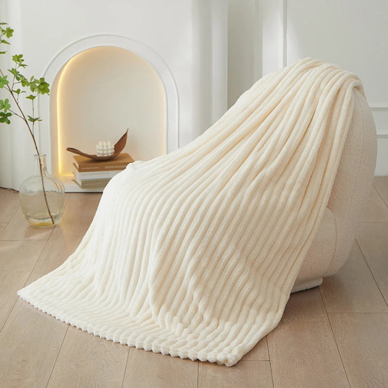 Beige Soft Fleece Throw