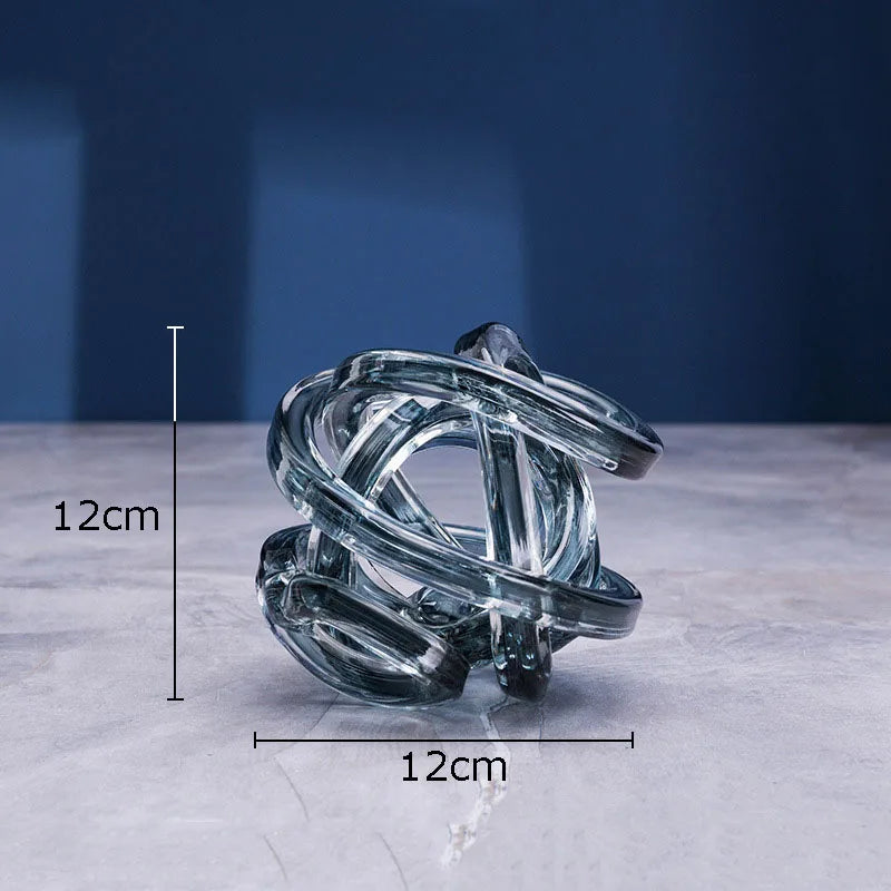 Twisted Grey Glass Decoration