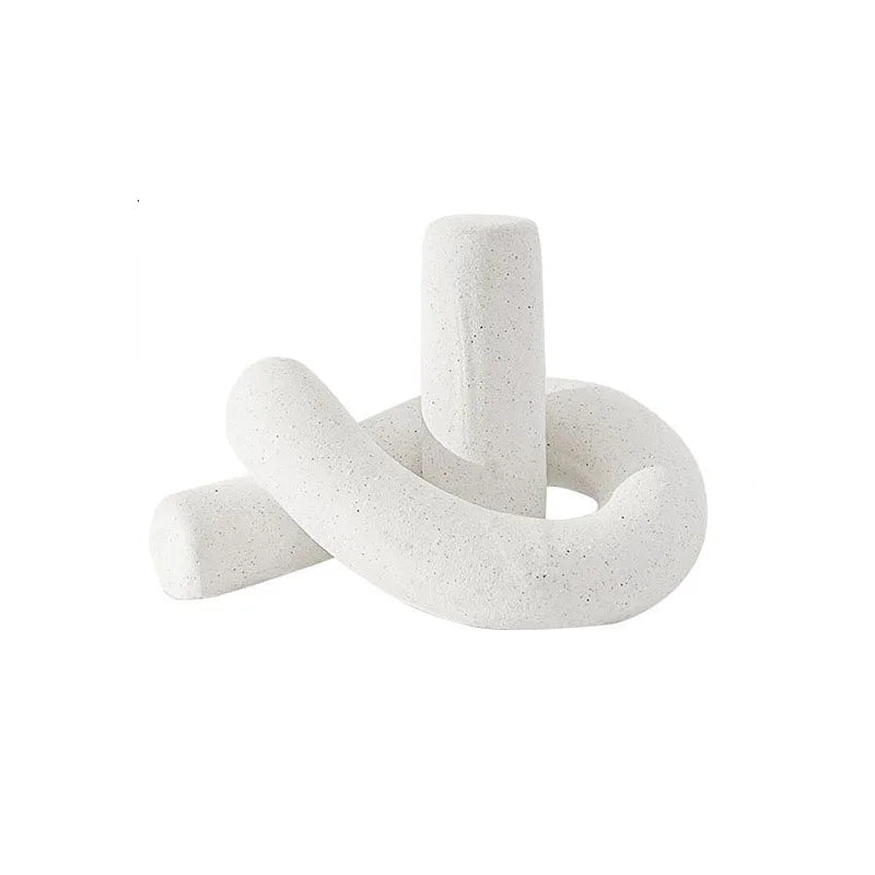 Close-up of white creative knot decor texture