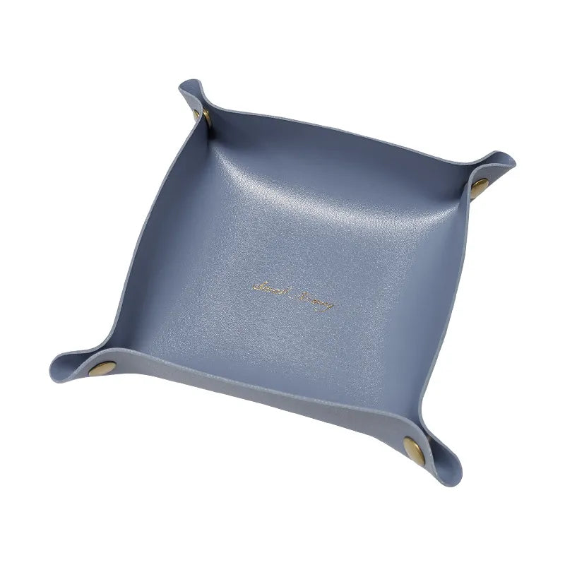 Light Blue Elegant Leather Tray