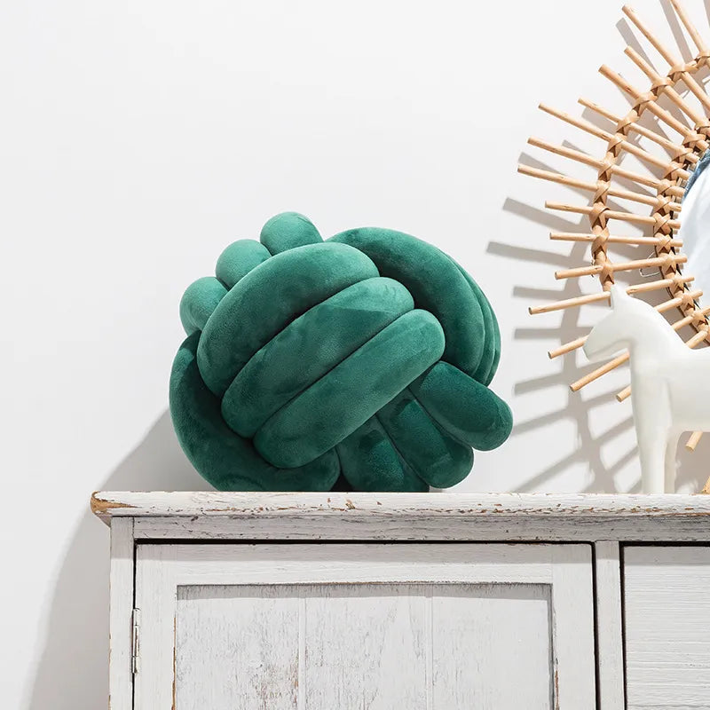 Dark Green Round Knot Pillow