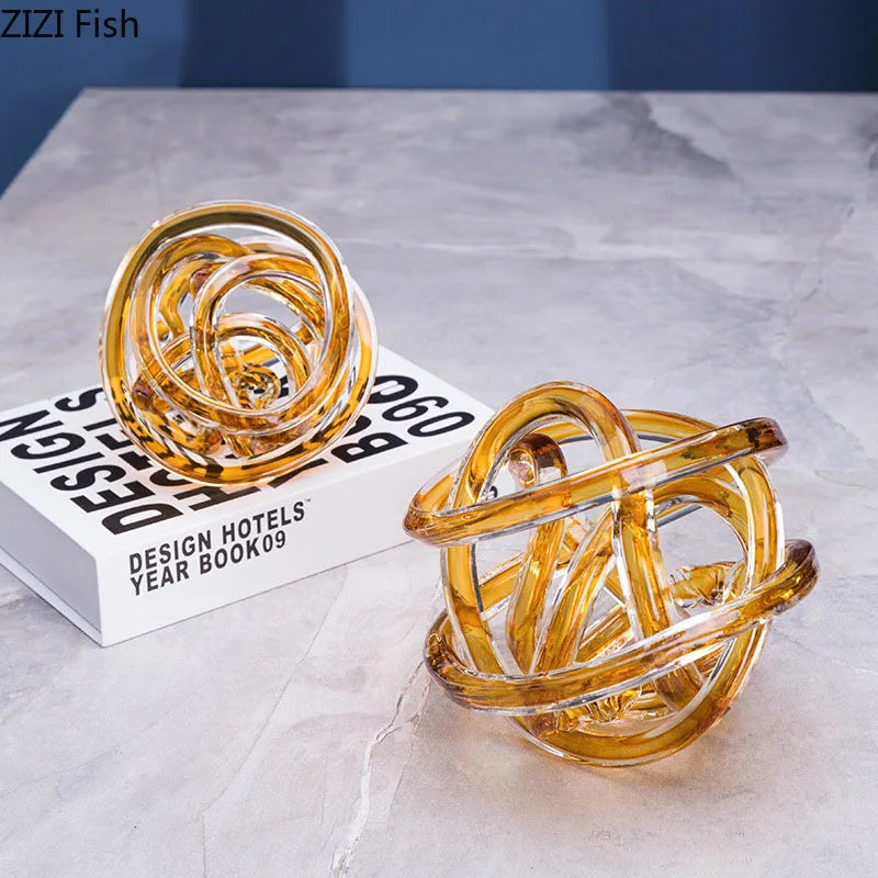 Twisted Amber Glass Decorations