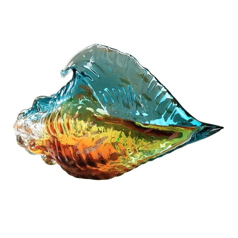 Rainbow Colored Glass Seashell