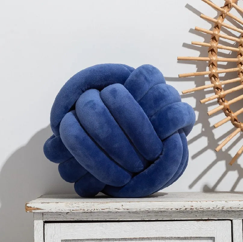 Navy Round Knot Pillow