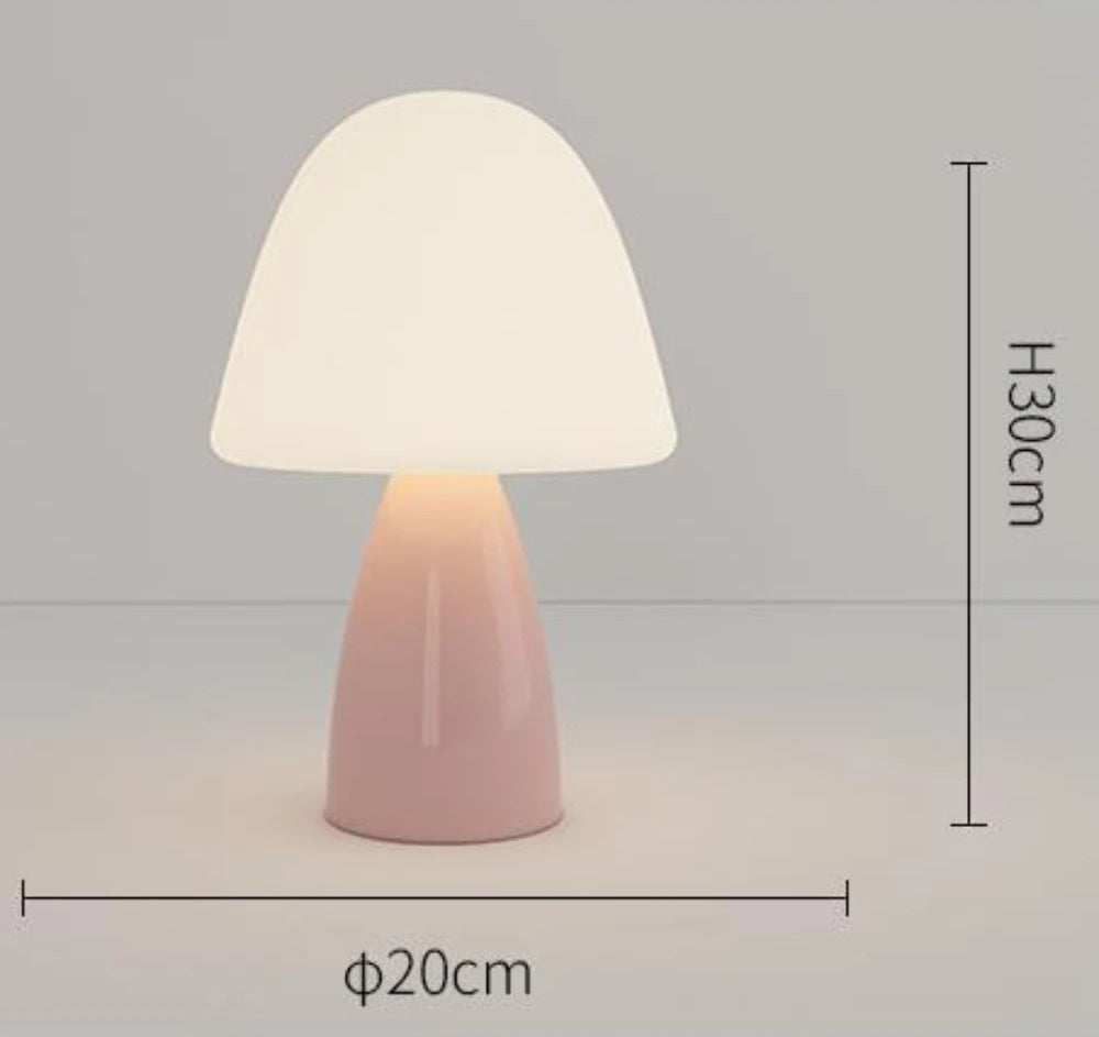Pink Cream Mushroom Table Lamp