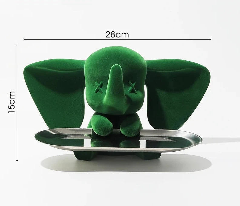 Dark Green Cute Elephant Ornament