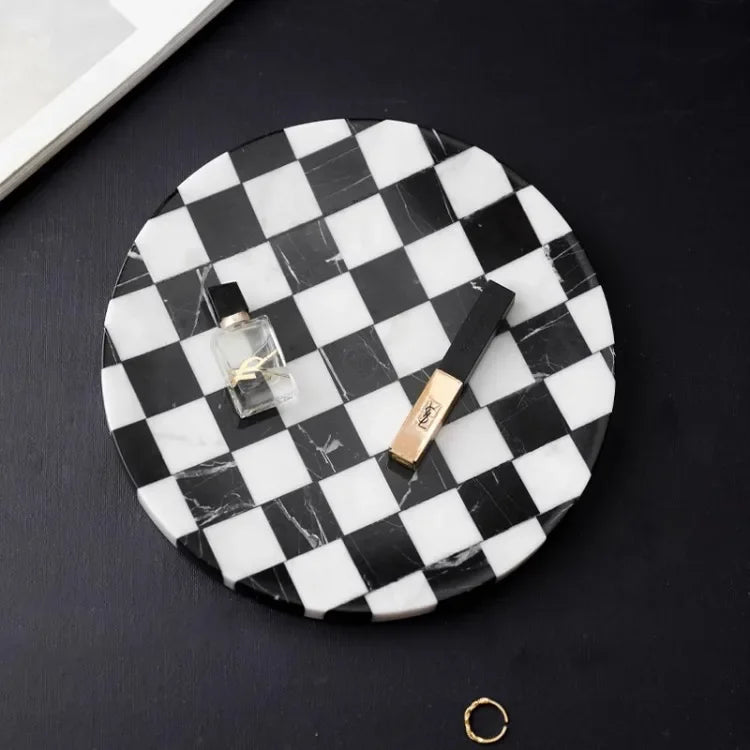 Black & White Chessboard Tray