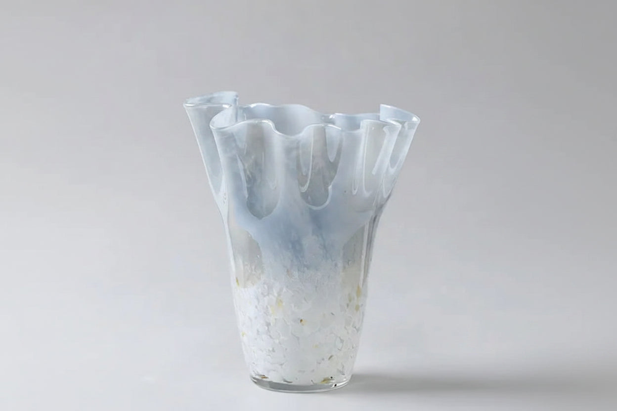 Large Light Blue Glass Vase