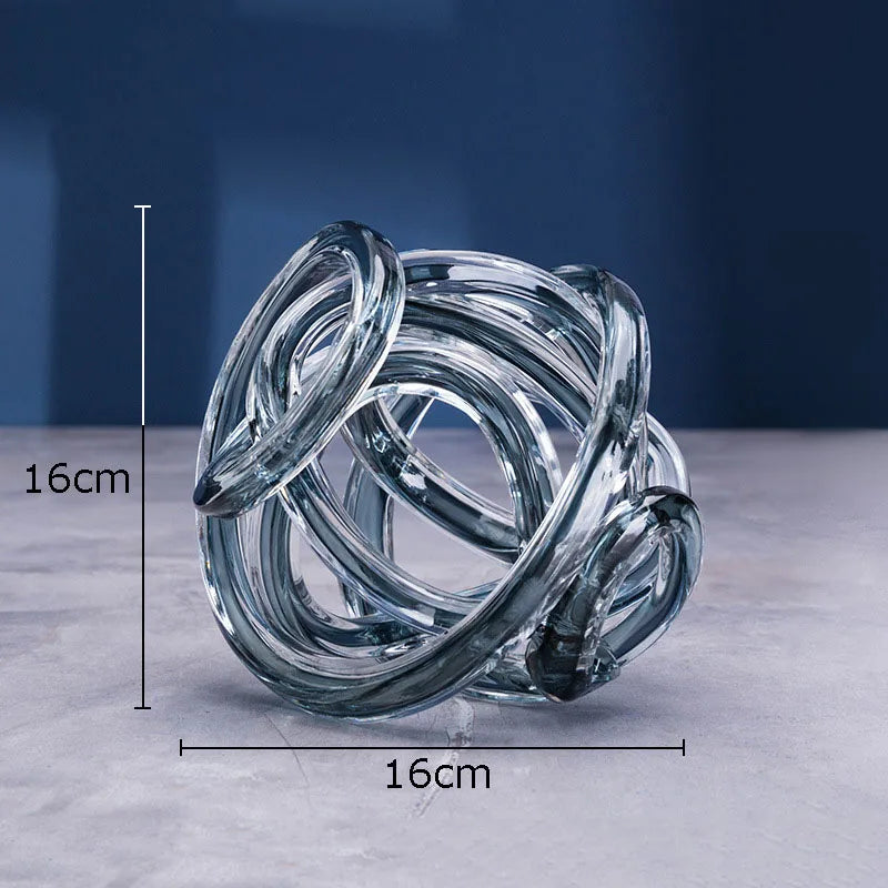 Twisted Grey Glass Decoration