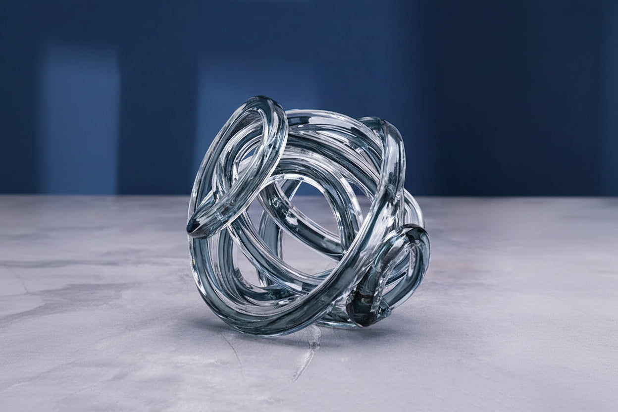 Abstract twisted glass decor modern interior