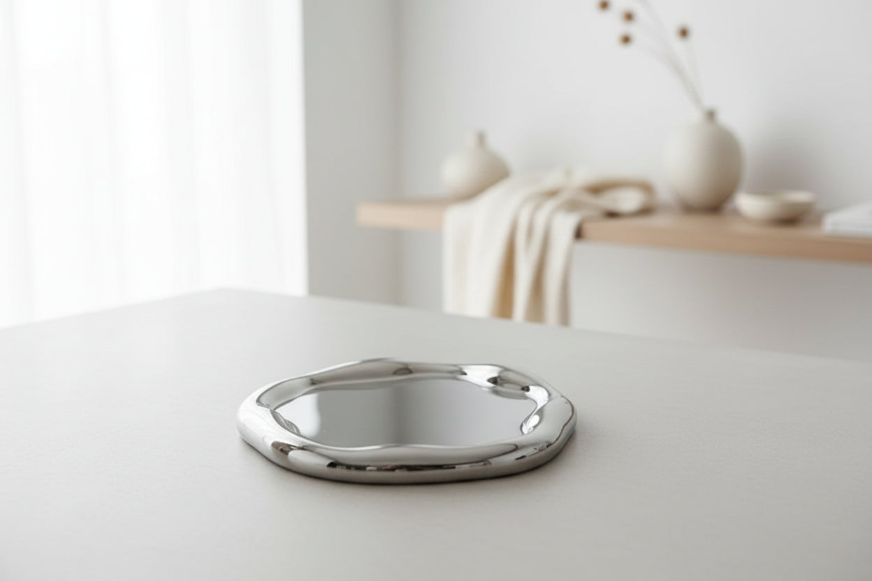 Minimalist jewelry tray as accessory organizer