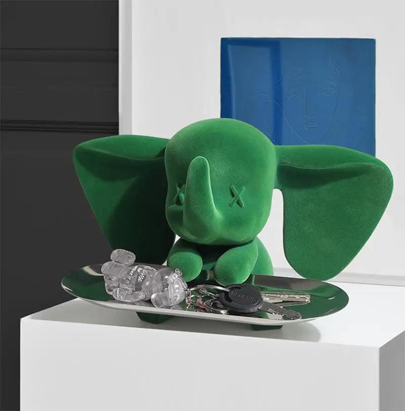 Dark Green Cute Elephant Ornament