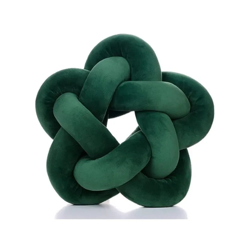 Green Star Knot Pillow