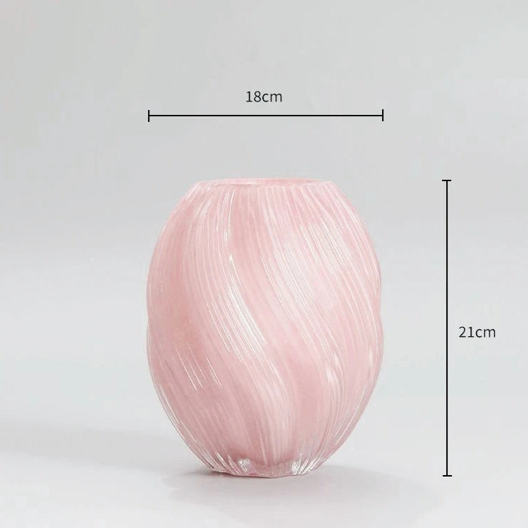 Pink Marshmallow Glass Vase