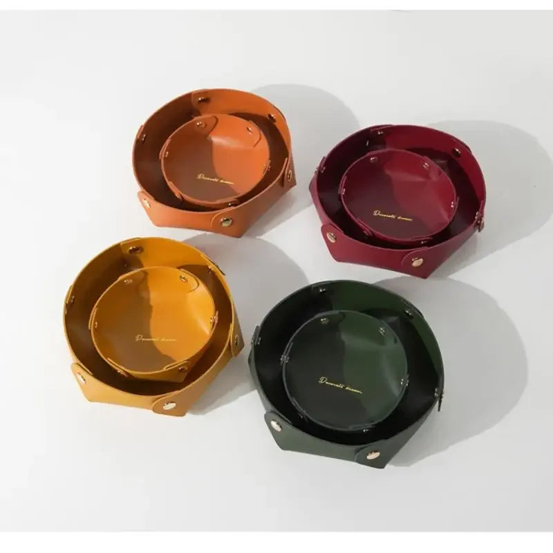 Hexagonal Leather Trays