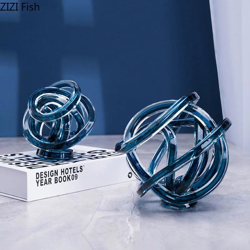 Twisted Blue Glass Decorations
