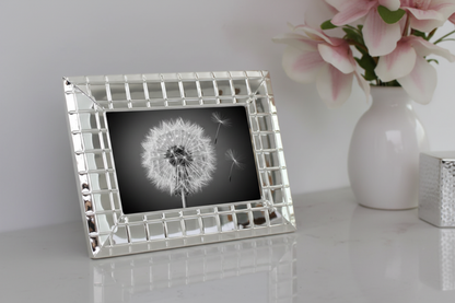 Elegant silver frame for photos home decor